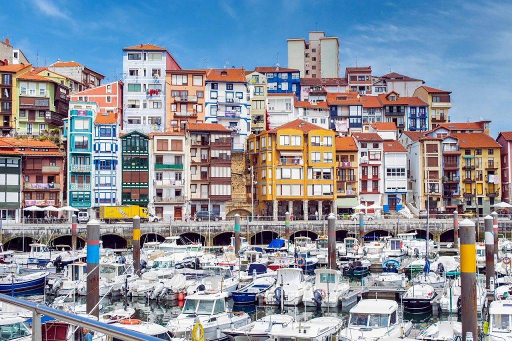 landscape, nature, port, boats, people, buildings, darling, clouds, colorful, sea